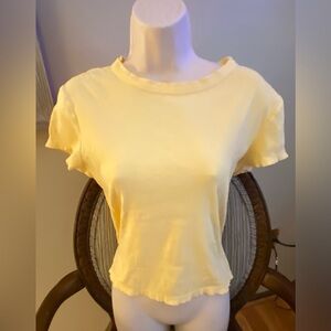 J. Crew Light Yellow Short Sleeve Tee